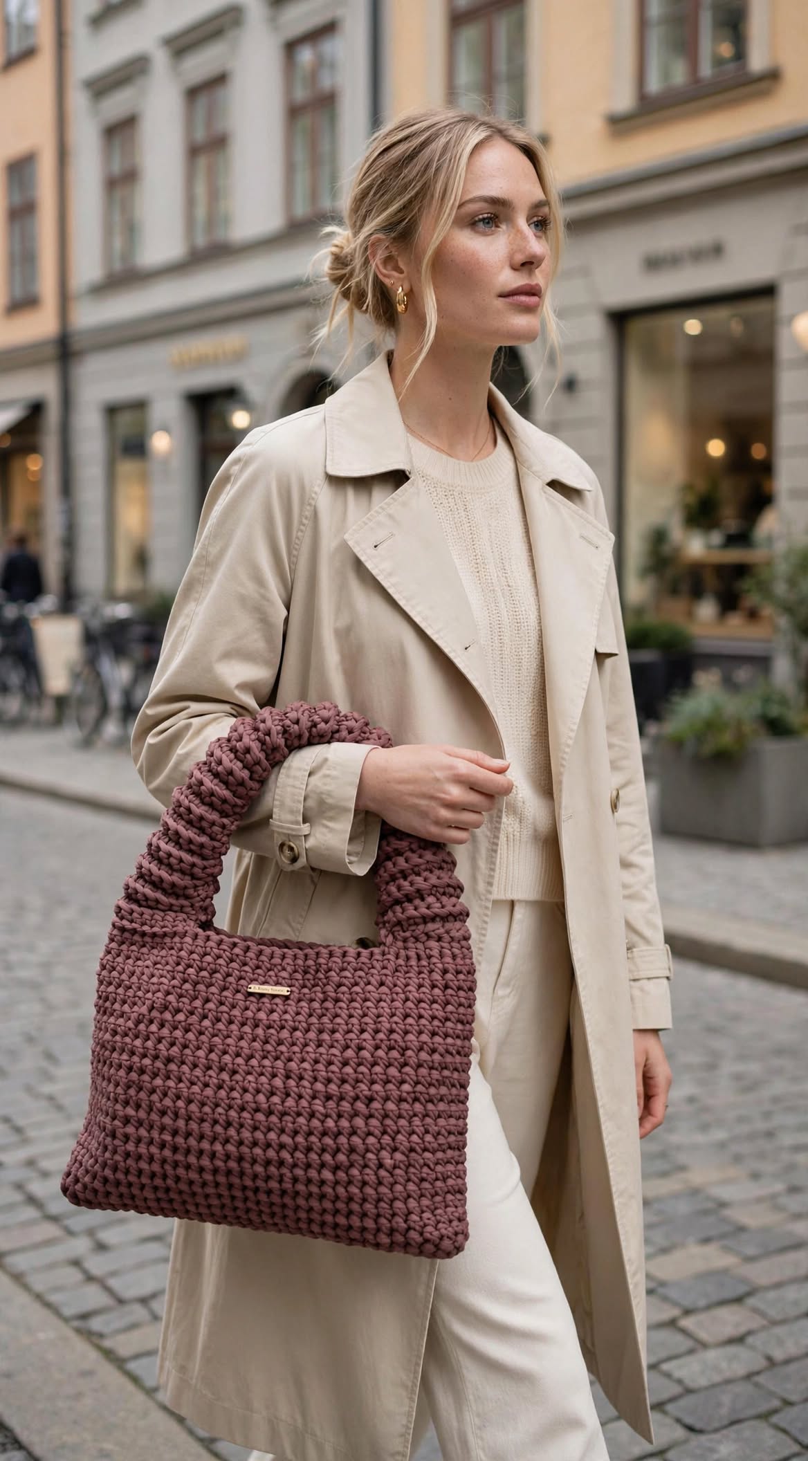 CACAO – Liten handstickad shoppingväska