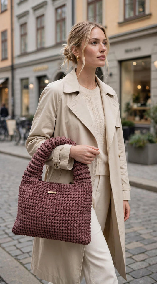 CACAO – Liten handstickad shoppingväska