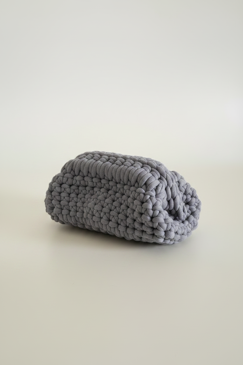 Grey pouch – back angle view
