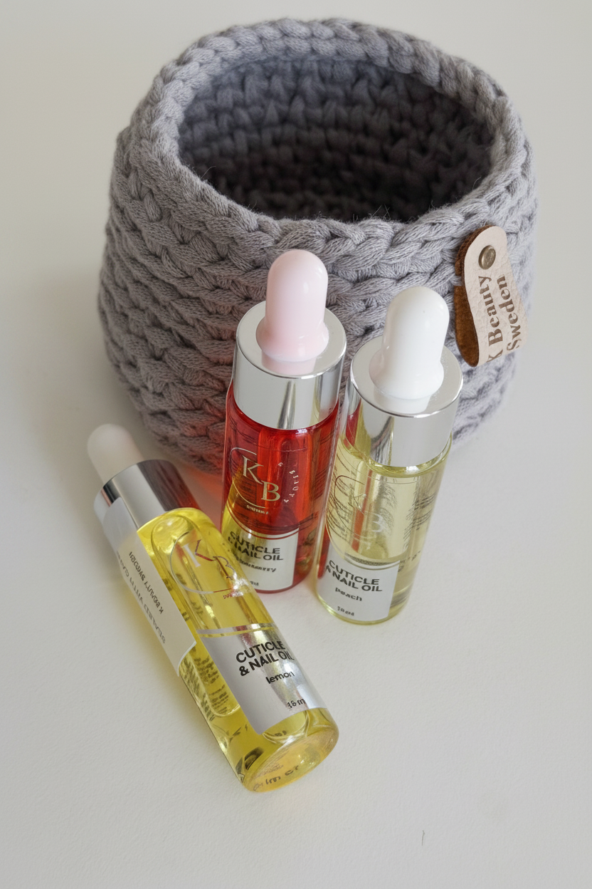 Nail Oil Trio Grey Basket – White Background