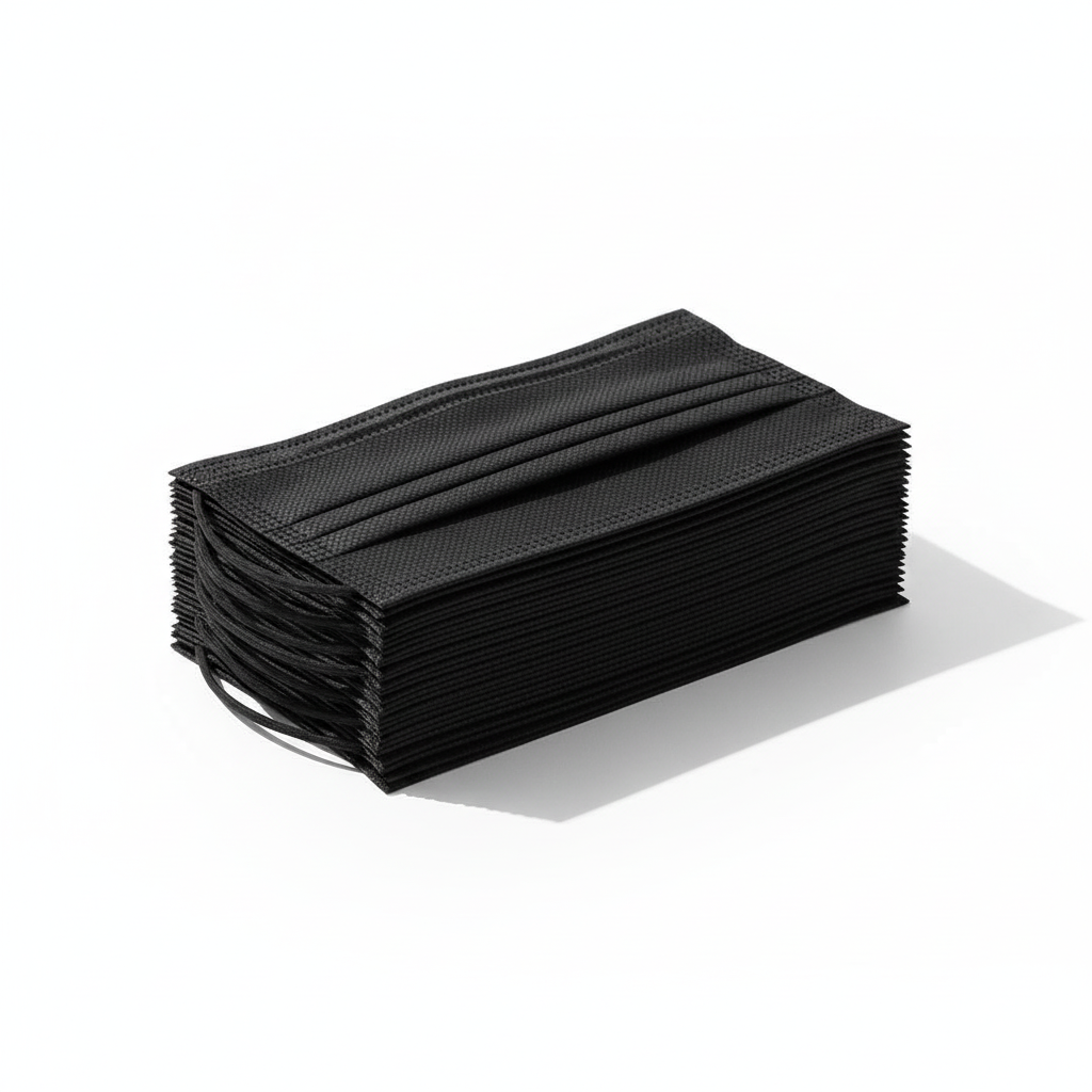 Svarta engångsmunskydd